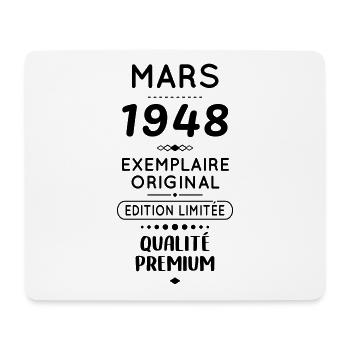 Anniversaire 75 ans - Mars 1948 Original - Tapis de souris (format paysage) - blanc - Devant