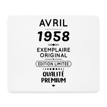 Anniversaire 65 ans - Avril 1958 Original - Tapis de souris (format paysage) - blanc - Devant