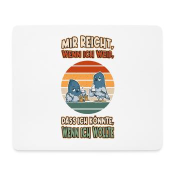 Tauben Chillen Faul Müde Lustlos Spruch Lustig - Mousepad (Querformat) - Weiß - Vorne