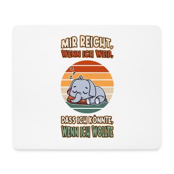 Elefant Chillen Faul Müde Lustlos Spruch Lustig - Mousepad (Querformat) - Weiß - Vorne
