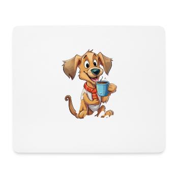 Kaffee Hund I Love Coffee Tier Spruch Lustig - Mousepad (Querformat) - Weiß - Vorne