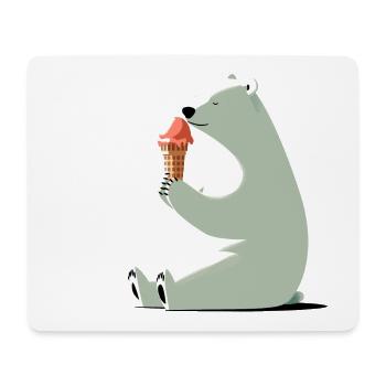 Eisbär mit Eis - Mousepad (Querformat) - Weiß - Vorne