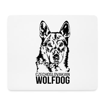 Czechoslovakian Wolfdog Portrait Hunde Wilsigns - Mousepad (Querformat) - Weiß - Vorne