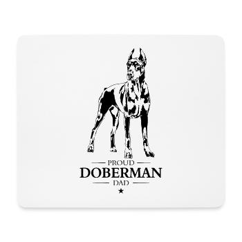 Doberman Papa Chien Chien Doberman Wilsigns - Tapis de souris (format paysage) - blanc - Devant