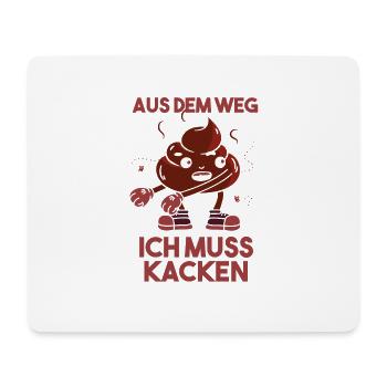 Ich muss kacken! Scheißen Poop Scheißhaufen Floss - Mousepad (Querformat) - Weiß - Vorne