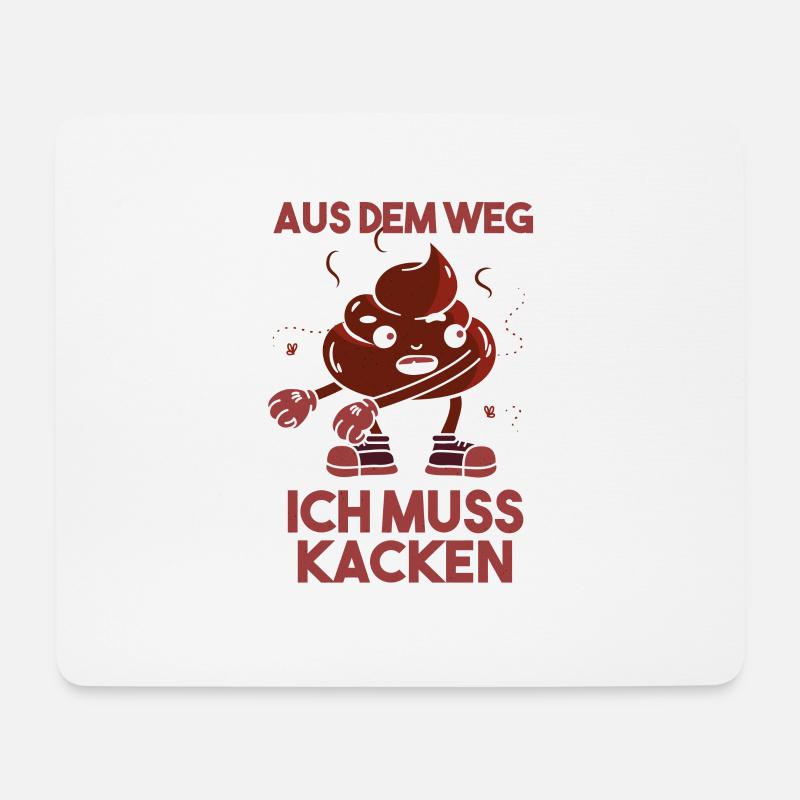 Ich muss kacken! Scheißen Poop Scheißhaufen Floss - Mousepad (Querformat) - Weiß