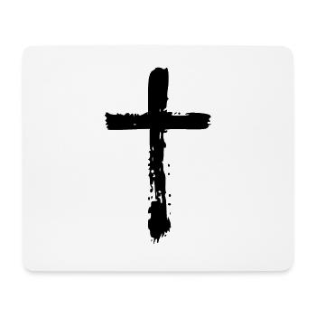 Kreuz schwarz - Mousepad (Querformat) - Weiß - Vorne