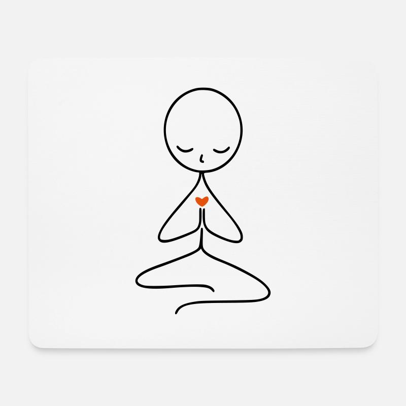 Spirit Heart Yoga - Mousepad (Querformat) - Weiß