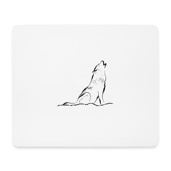 Howling Wolf - Mouse Pad (horizontal) - white - Front