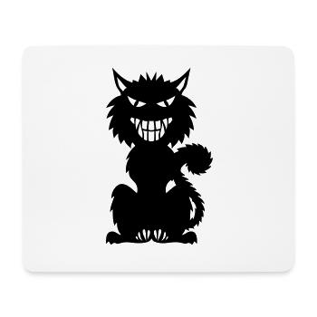 schwarze katze katze mechant 8 - Mousepad (Querformat) - Weiß - Vorne