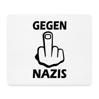 Gegen nazis Mittelfinger - Mousepad (Querformat) - Weiß - Vorne