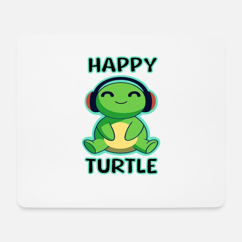 TurtleBliss: Freude am Strand - Shirt - Mousepad (Querformat) - Weiß