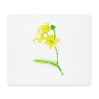 Gelbe Lindenblüte Illustration - Wasserfarben - Mousepad (Querformat) - Weiß - Vorne