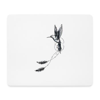 colibri plumes géométrie - Tapis de souris (format paysage) - blanc - Devant