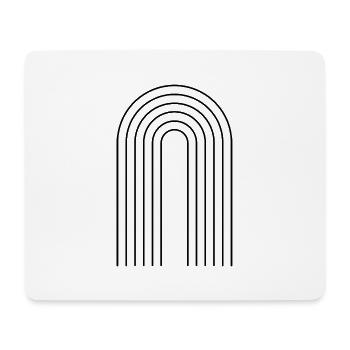 Composition minimaliste de lignes en noir - Tapis de souris (format paysage) - blanc - Devant