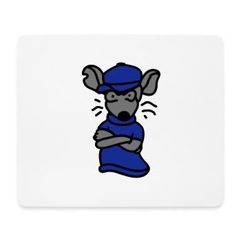 Rat Cool - Gangster - Tapis de souris (format paysage) - blanc - Devant