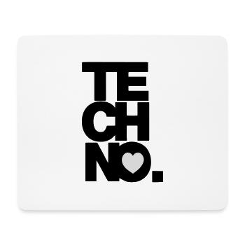 I love TECHNO - Mousepad (Querformat) - Weiß - Vorne