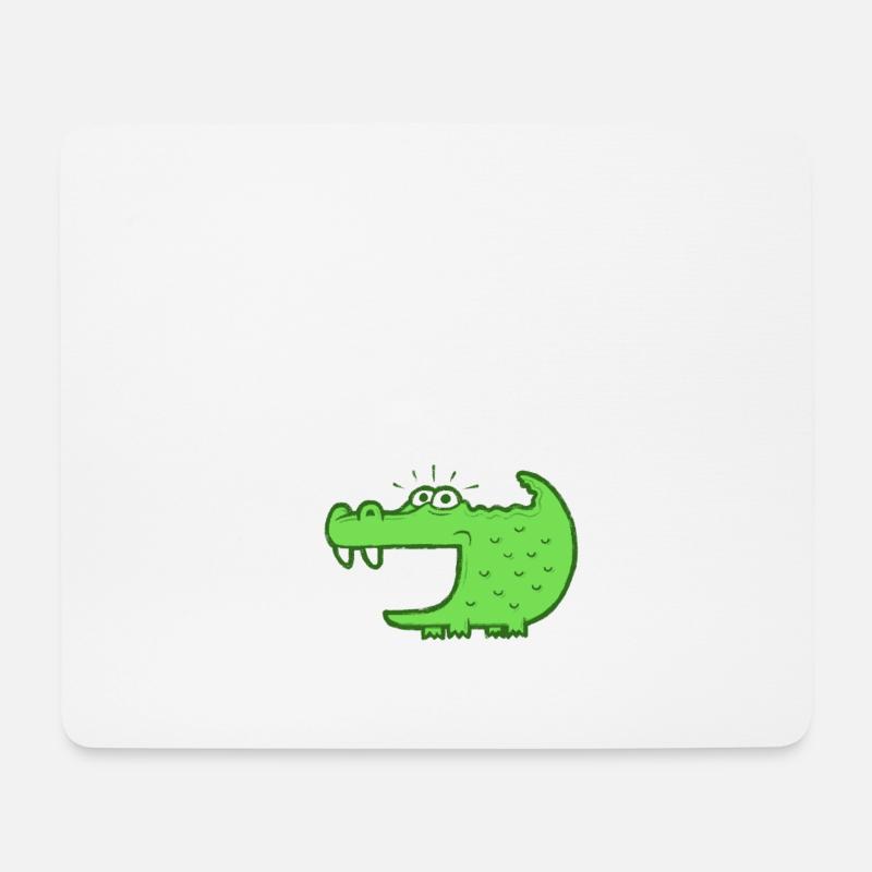 Krokodil + Sprechblase 2 - Mousepad (Querformat) - Weiß