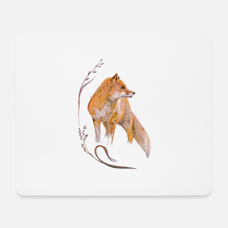 Fuchs - Mousepad (Querformat) - Weiß
