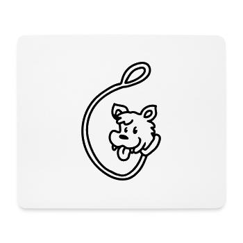 Laisse pour chien - ligne - Tapis de souris (format paysage) - blanc - Devant