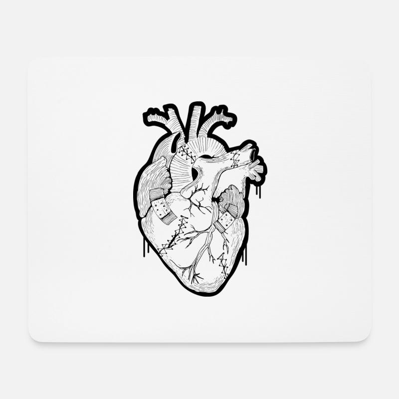Heart - Mousepad (Querformat) - Weiß