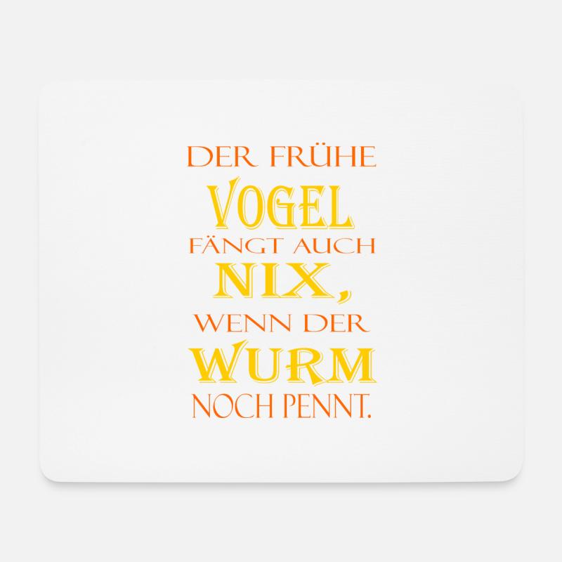 der frühe Vogel - Mousepad (Querformat) - Weiß