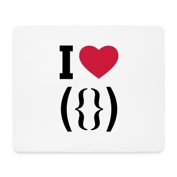 I LOVE PUSSY - ASCII - Porn - Porno - Mouse Pad (horizontal) - white - Front