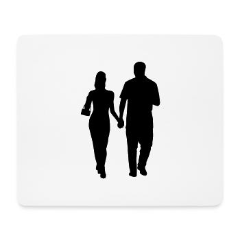 Paar Mann Frau Silhouette - Mousepad (Querformat) - Weiß - Vorne