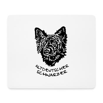 372 Altdeutscher Hütehund Schwarzer - Mousepad (Querformat) - Weiß - Vorne