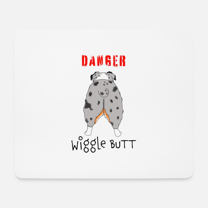 Aussie Danger Wiggle Butt - Mousepad (Querformat) - Weiß