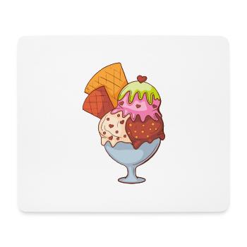 Ice cream ice cream ice cream ice cream ball ice cream sundae - Mouse Pad (horizontal) - white - Front