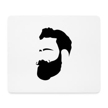Mann mit Bart - Mousepad (Querformat) - Weiß - Vorne