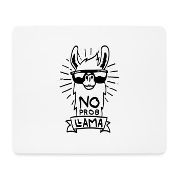No ProbLlama - cooles Lama Geschenk - Mousepad (Querformat) - Weiß - Vorne