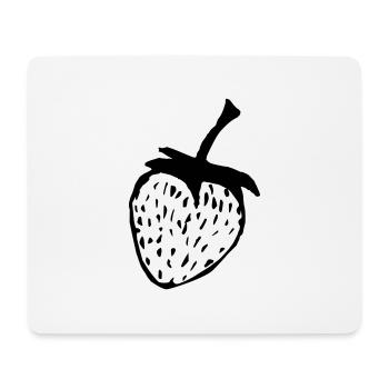 Erdbeere - Mousepad (Querformat) - Weiß - Vorne