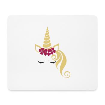 Unicorn with flower crown - Mouse Pad (horizontal) - white - Front