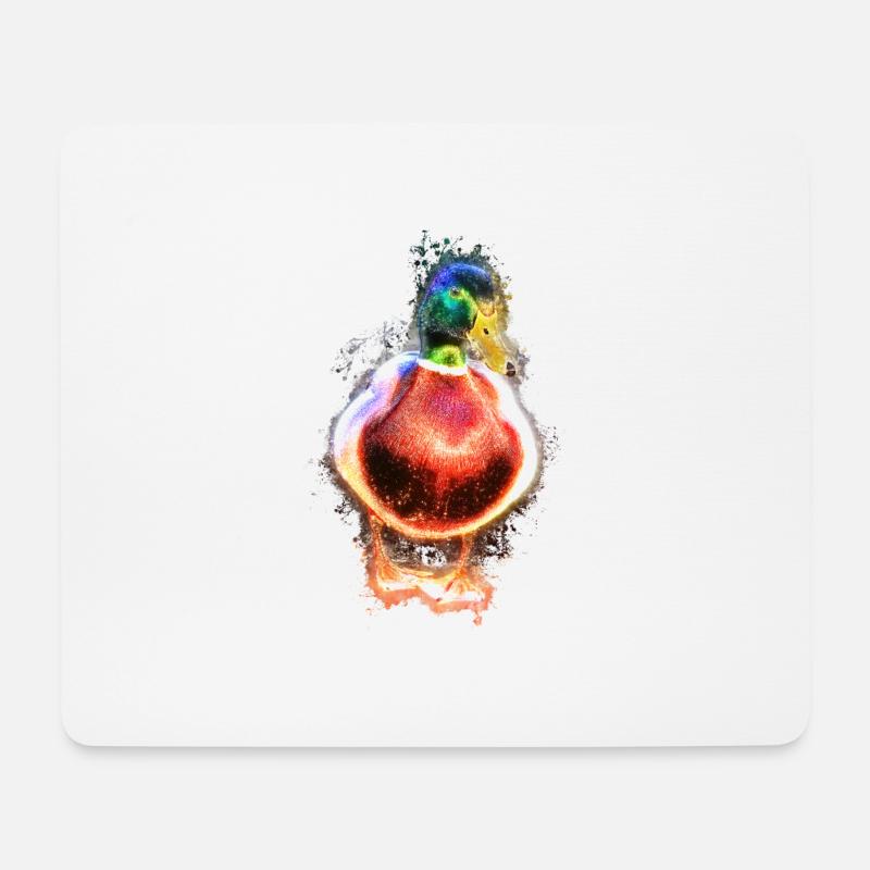 Erpel Ente hell glühend - Mousepad (Querformat) - Weiß