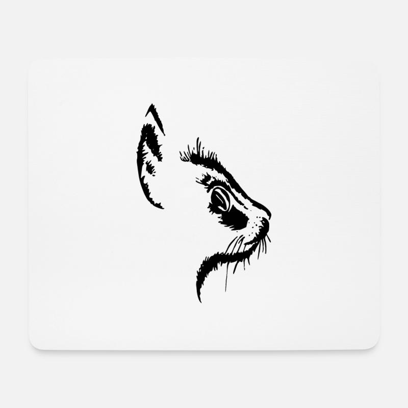 Katzenkopf 2- Katzengesicht - Mousepad (Querformat) - Weiß