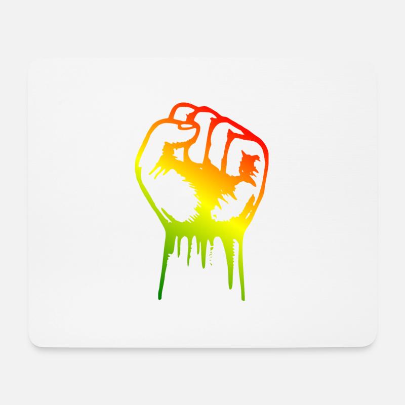 Fist reggae - Mouse Pad (horizontal) - white