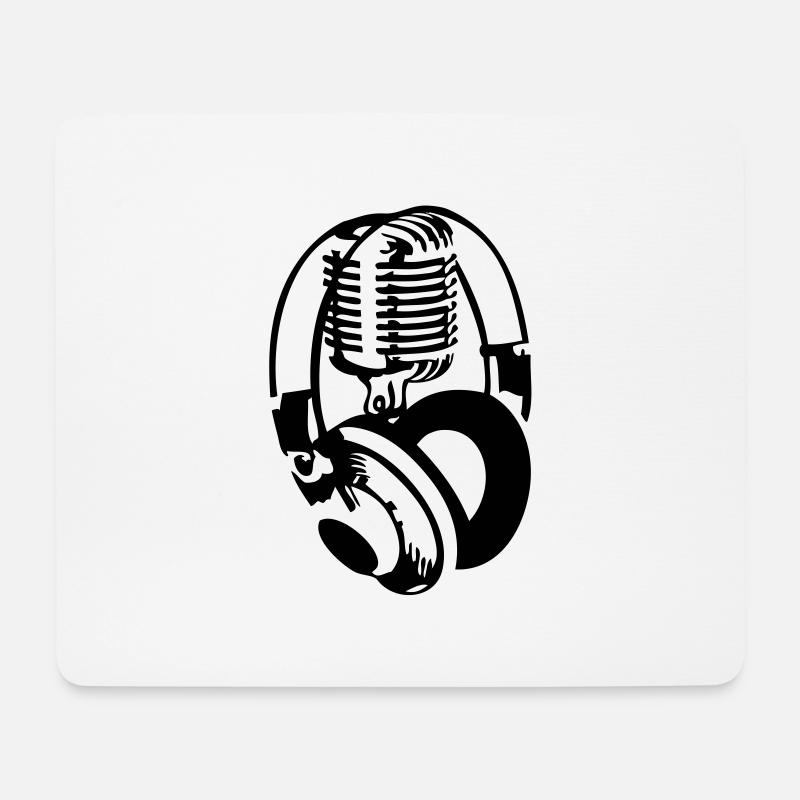 microphone - Mousepad (Querformat) - Weiß