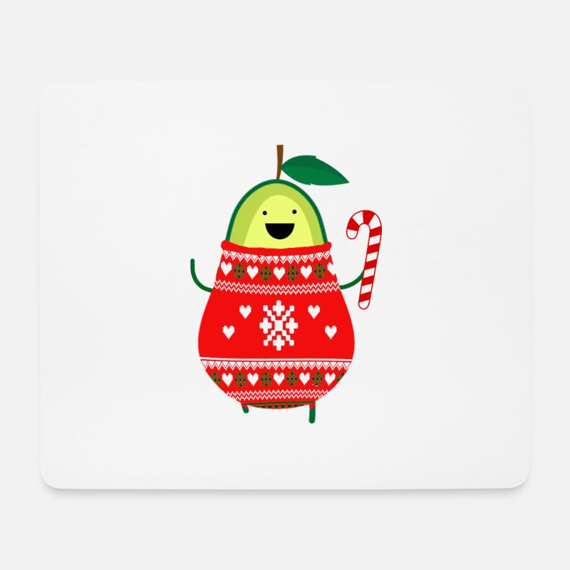 Süße Avocado Frohe Weihnachten hässlich Pullover Santa - Mousepad (Querformat) - Weiß