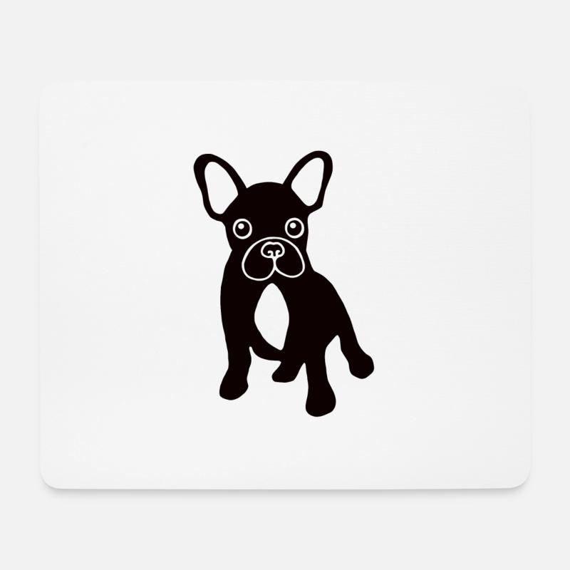 bouledogue_bicolore_png - Mousepad (Querformat) - Weiß