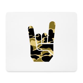 camou rock hand - Mouse Pad (horizontal) - white - Front