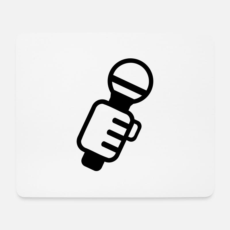 Mikrofon - Mousepad (Querformat) - Weiß