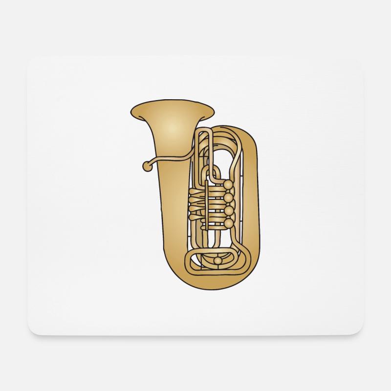 Laiton de tuba - Tapis de souris (format paysage) - blanc