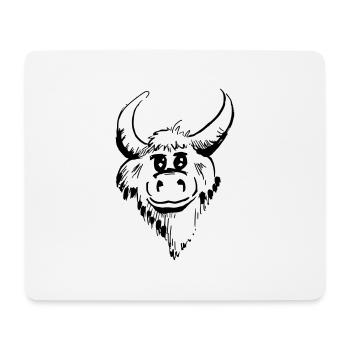 Lustiger Entwurf eines Stiers - Mousepad (Querformat) - Weiß - Vorne