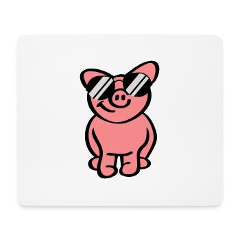 Cool Pig - Mousepad (Querformat) - Weiß - Vorne