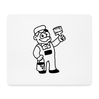 Maler mit Pinsel und Farbe - line - Mousepad (Querformat) - Weiß - Vorne