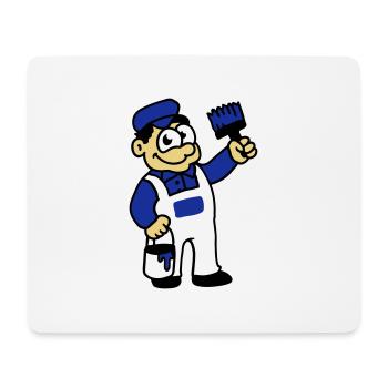 Maler mit Pinsel und Farbe - Mousepad (Querformat) - Weiß - Vorne