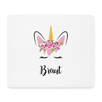 Einhorn JGA Braut Hochzeit Junggesellinnenabschied - Mousepad (Querformat) - Weiß - Vorne