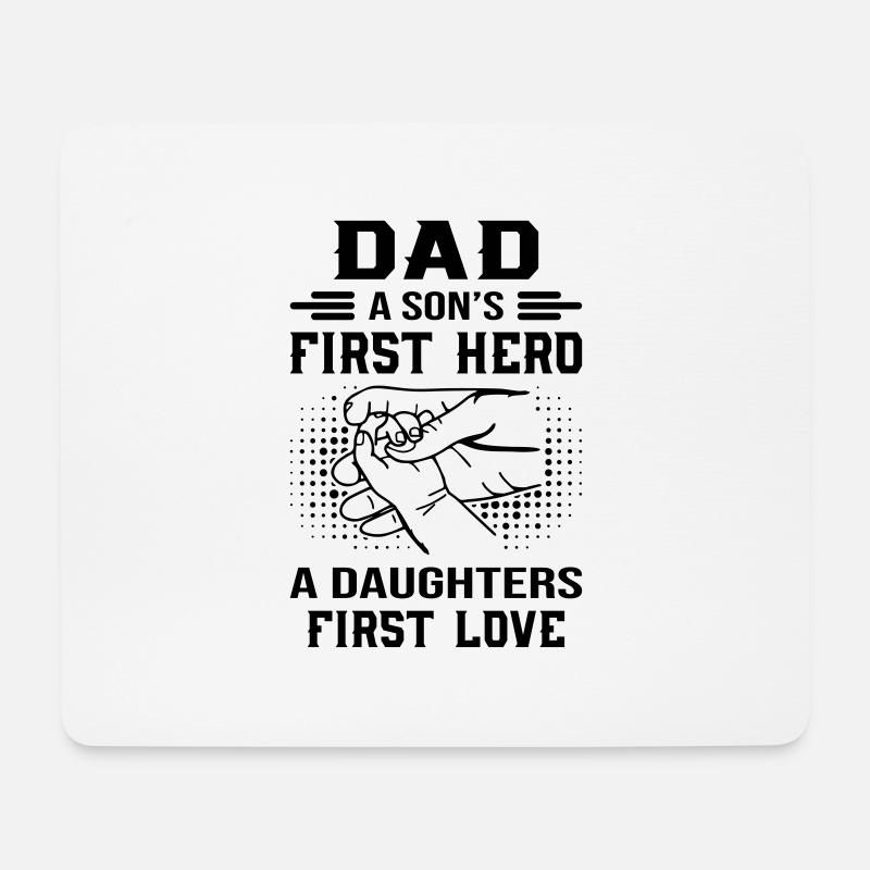 Dad A Son's First Hero - Mousepad (Querformat) - Weiß